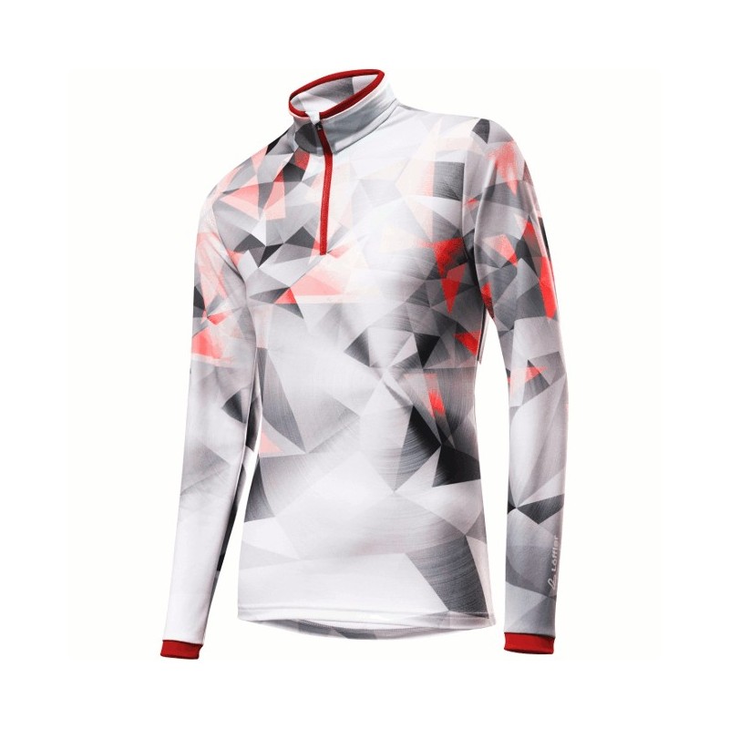 Löffler Thermo-Innervelours Pull femmes fraise-blanc Löffler Thermo-Innervelours Pull femmes fraise-blanc